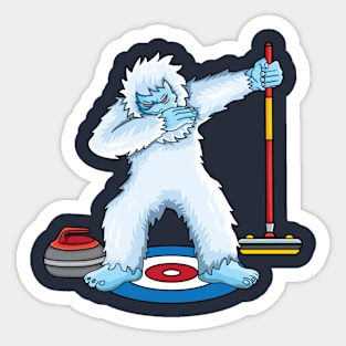 Bigfoot Dabbing Yeti curling ice sports curler curling Sticker